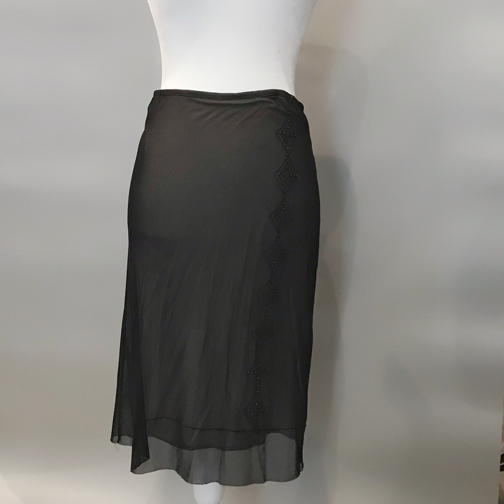 Vintage Black Max Studio Skirt with Rhinestones